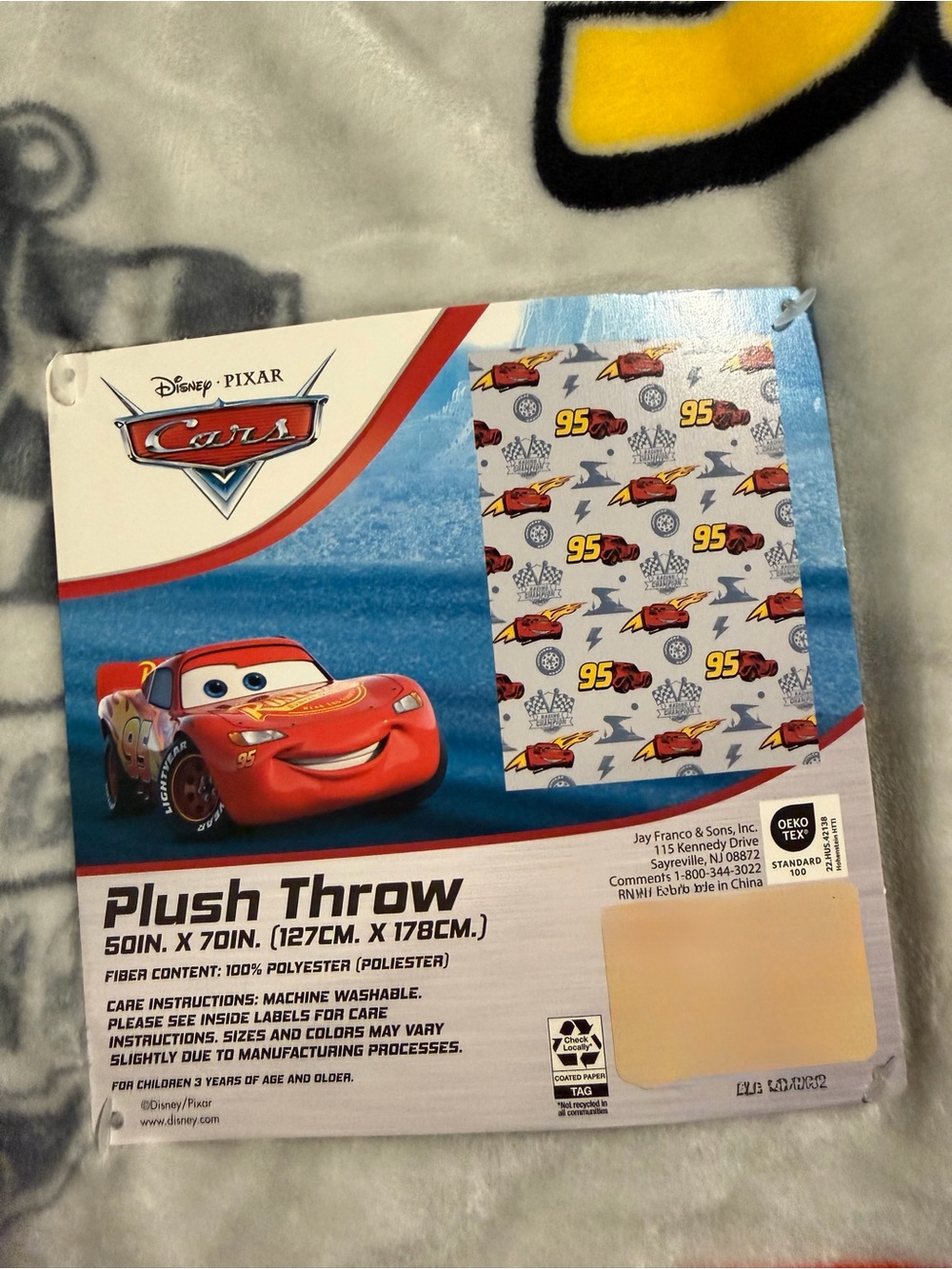 Disney Cars Lightning McQueen Plush Throw - Red, White, Yellow, Black